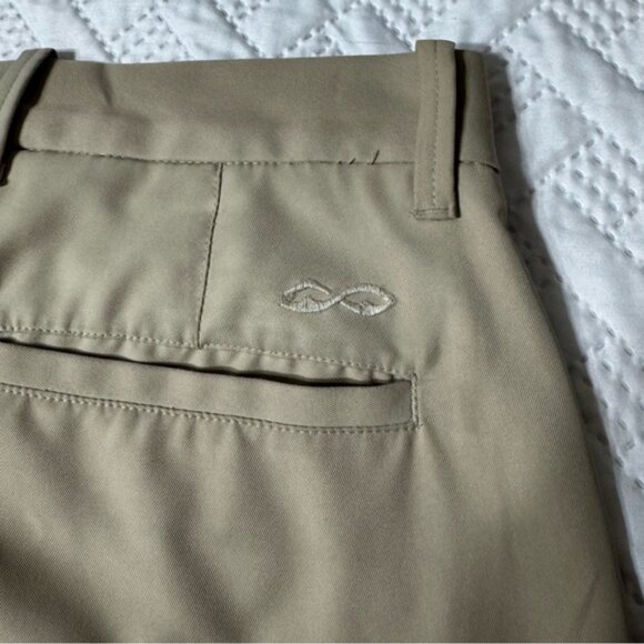 Snake Eyes 34/32 Men Khaki Tan Flat Front Golf Athletic Activewear Sporty Pants - Picture 5 of 13